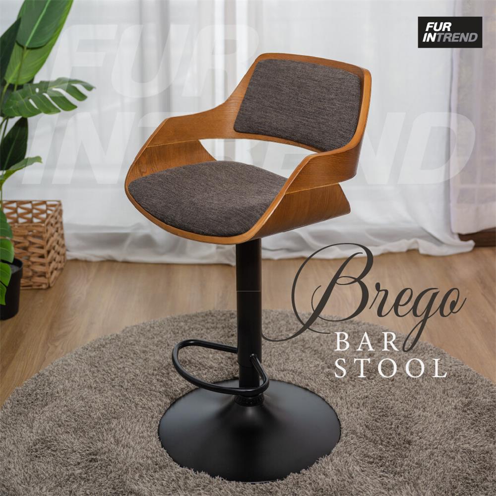 เก้าอี้บาร์ FURINTREND BREGO สีเทาเข้ม