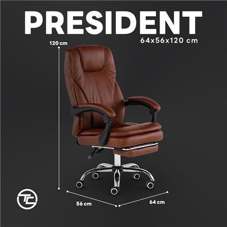 เก้าอี้สำนักงาน TIGER CHAIR PRESIDENT สีน้ำตาล_12