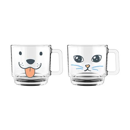 ถ้วยหู 485 มล. OCEAN GLASS HAPPY PAWS DOGGY AND KITTY แพ็ก 2 ใบ_0