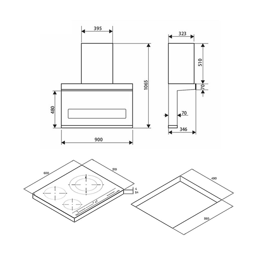 เตาฝัง+เครื่องดูดควัน TEKA IBC 63015+DSW 995G