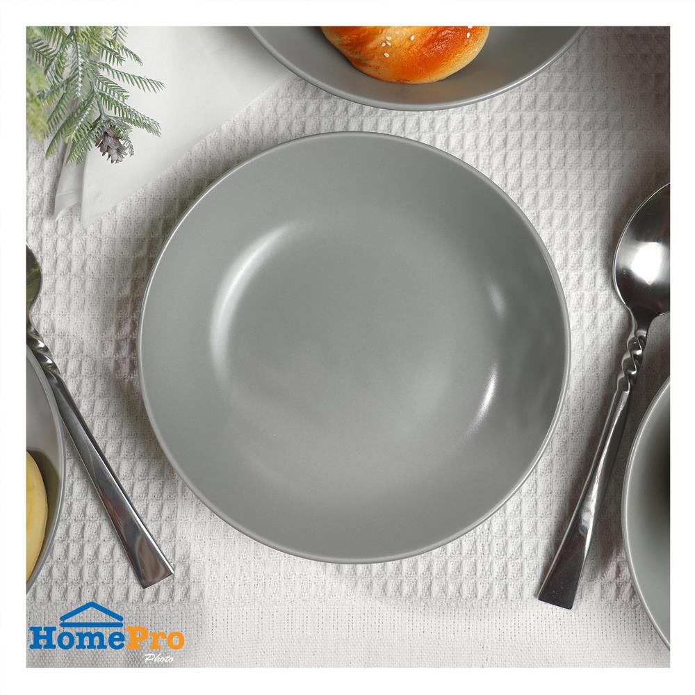 ชุดจานลึกเซรามิก 7 นิ้ว KECH LANZO สีเทา 4 ใบ