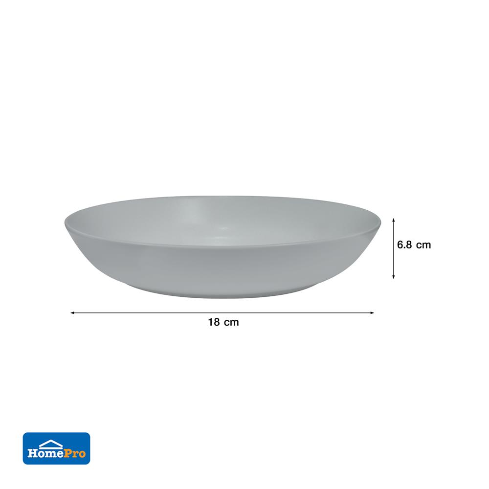 ชุดจานลึกเซรามิก 7 นิ้ว KECH LANZO สีเทา 4 ใบ