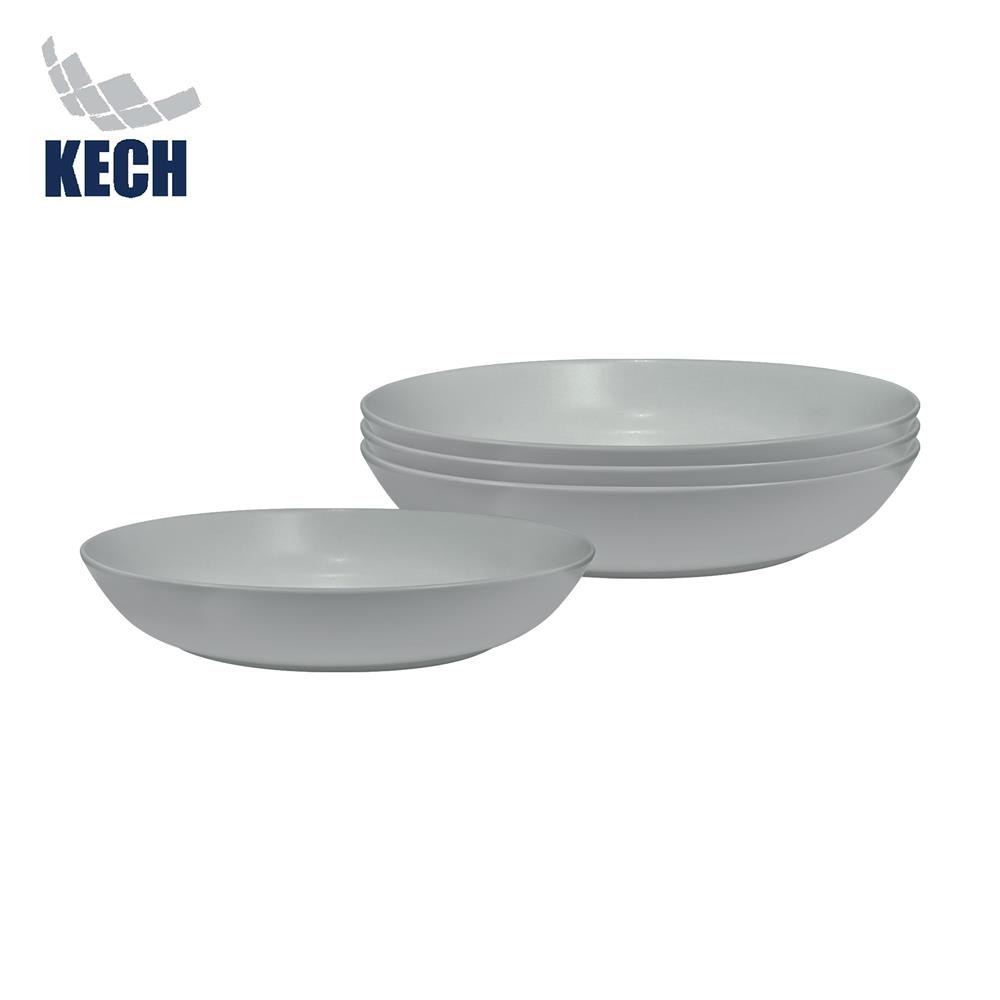 ชุดจานลึกเซรามิก 8 นิ้ว KECH LANZO สีเทา 4 ใบ_0