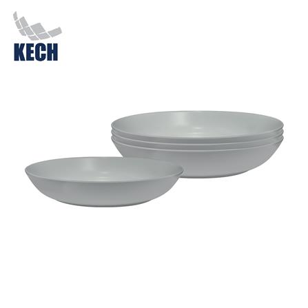 ชุดจานลึกเซรามิก 8 นิ้ว KECH LANZO สีเทา 4 ใบ_1