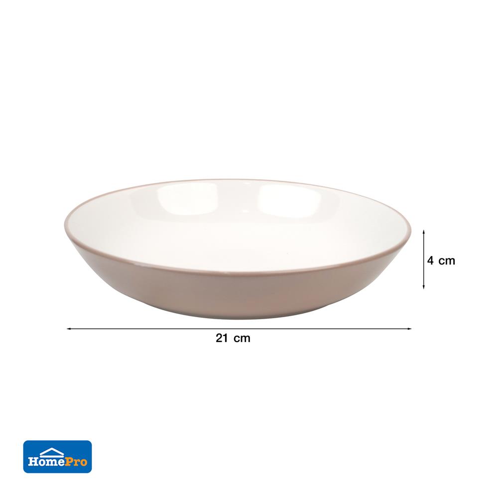 จานบัวลึกเซรามิก 8 นิ้ว KECH CANTAL สีเบจ