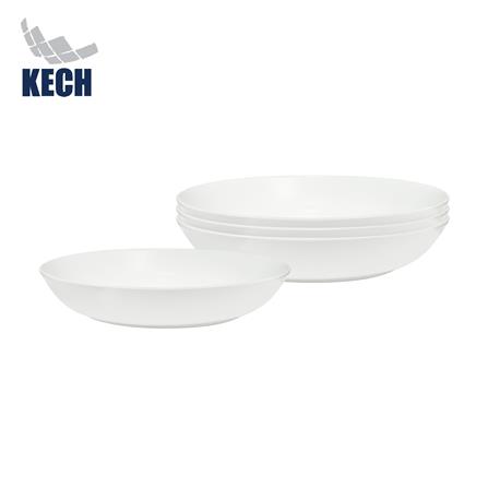 ชุดจานลึกเซรามิก 8 นิ้ว KECH LANZO สีขาว 4 ใบ_0