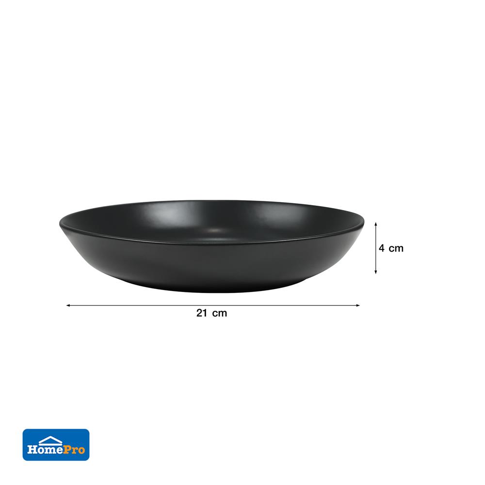 จานลึกเซรามิก 8 นิ้ว KECH LANZO สีดำ