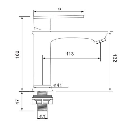 ก๊อกอ่างล้างหน้าวางบนเคาน์เตอร์ DMG GL-1434_2