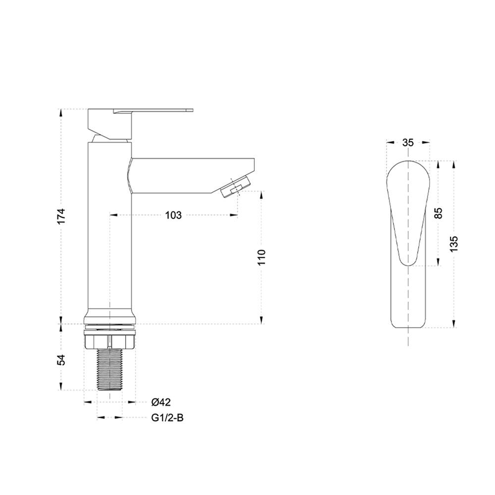 ก๊อกอ่างล้างหน้าเดี่ยวเคาน์เตอร์ FENIX GL-5116