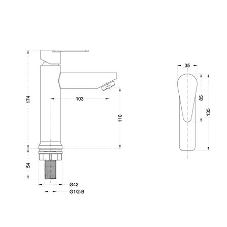 ก๊อกอ่างล้างหน้าเดี่ยวเคาน์เตอร์ FENIX GL-5116_2