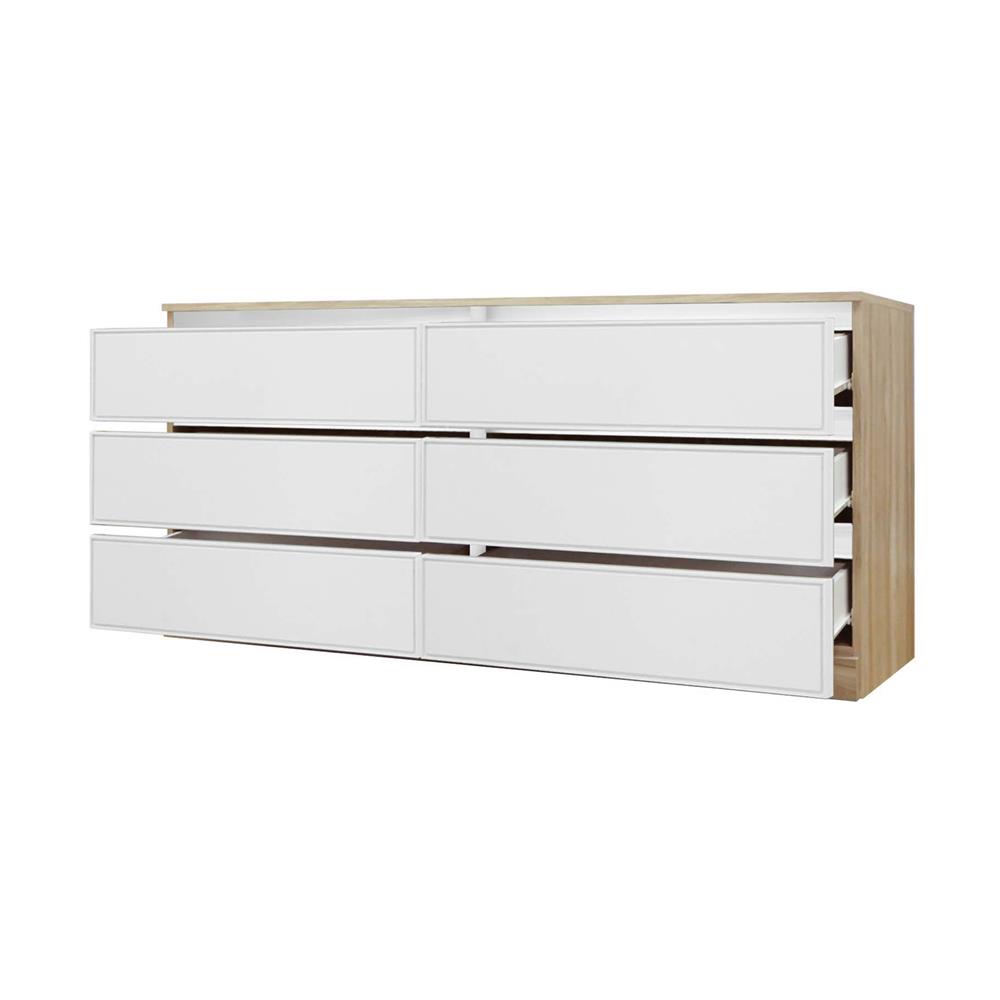 ตู้ลิ้นชัก 6 ลิ้นชัก BURO ANTARES LC160 DW สีอโรม่าโอ๊ค/ขาว