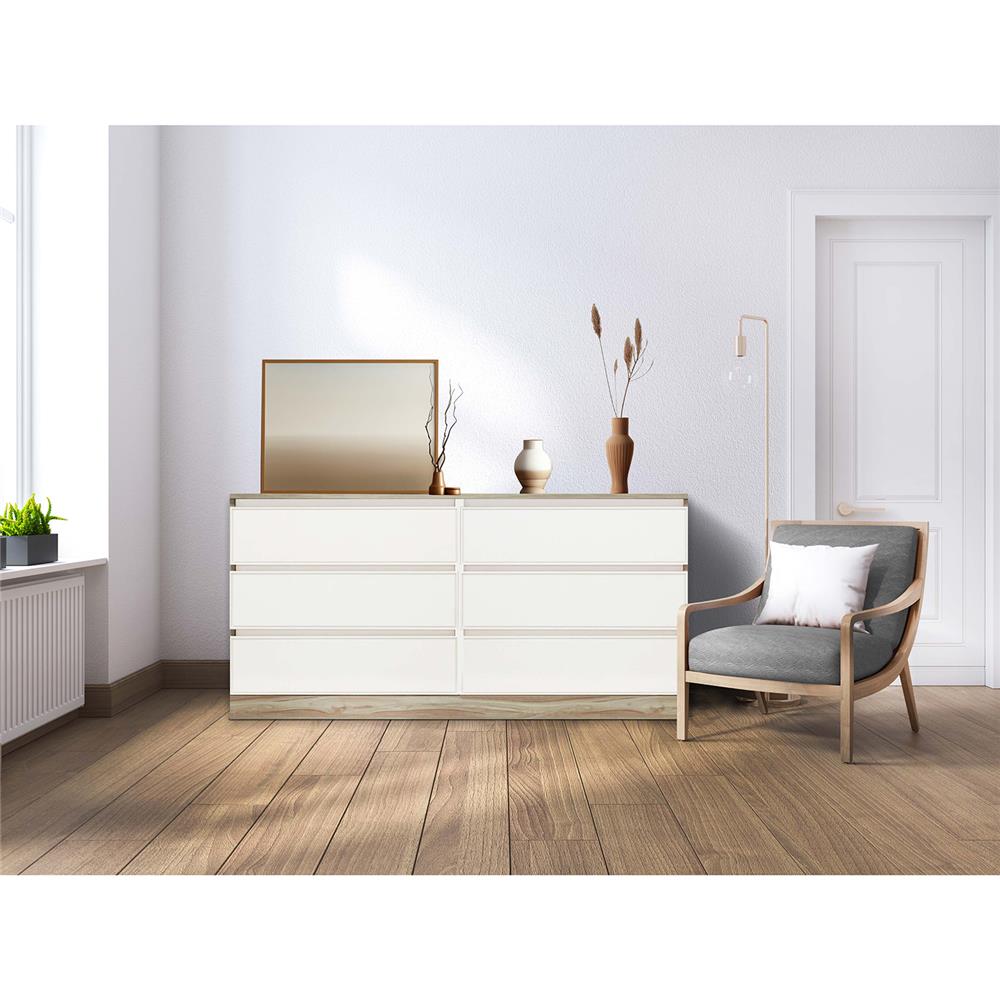 ตู้ลิ้นชัก 6 ลิ้นชัก BURO ANTARES LC160 DW สีอโรม่าโอ๊ค/ขาว