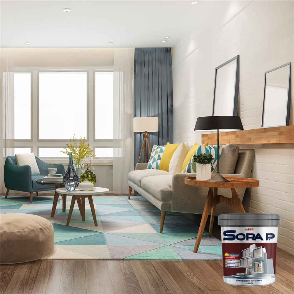 สีน้ำทาฝ้า ชนิดด้าน JBP SORA P สีขาว 5 แกลลอน