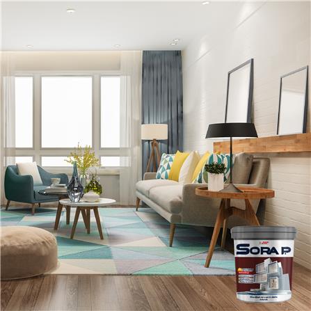 สีน้ำทาฝ้า ชนิดด้าน JBP SORA P สีขาว 5 แกลลอน_2