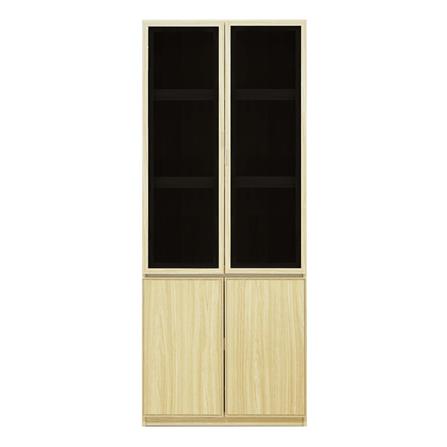 ตู้สูงบานเปิด BURO REVOLUTION HC75 75 ซม. สีเนเชอรัลแอช/กระจกดำ_1