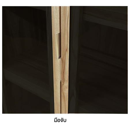 ตู้สูงบานเปิด BURO REVOLUTION HC75 75 ซม. สีเนเชอรัลแอช/กระจกดำ_2