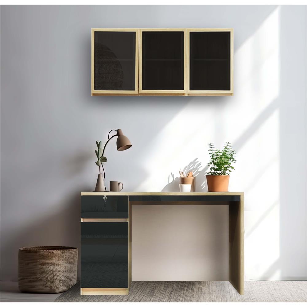 โต๊ะทำงาน BURO REVOLUTION DK120 LR 120 ซม. สีเนเชอรัลแอช/ดำ