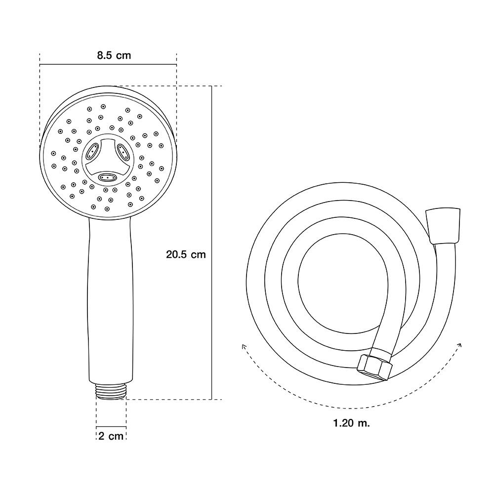 ชุดฝักบัวสายอ่อน 1 ระดับ MOYA MY-SH01WH