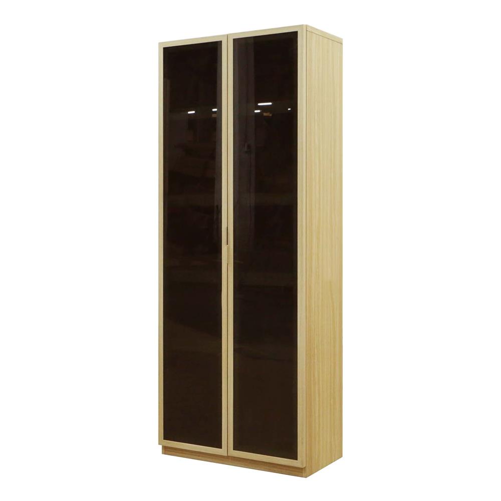 ตู้สูงบานเปิดกระจก BURO REVOLUTION HC75 75 ซม. สีเนเชอรัลแอช