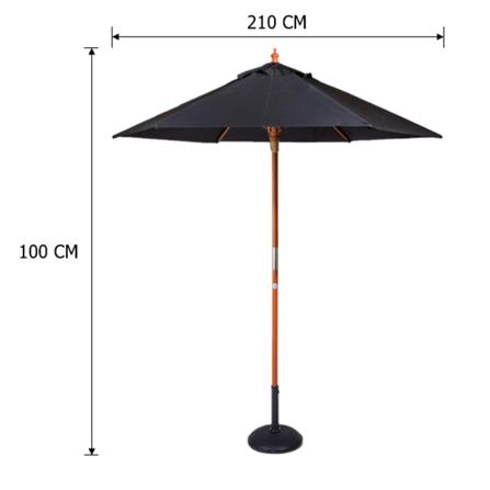 ผ้าร่มสนามกลม IVY 2.1 ม. สีดำ_3