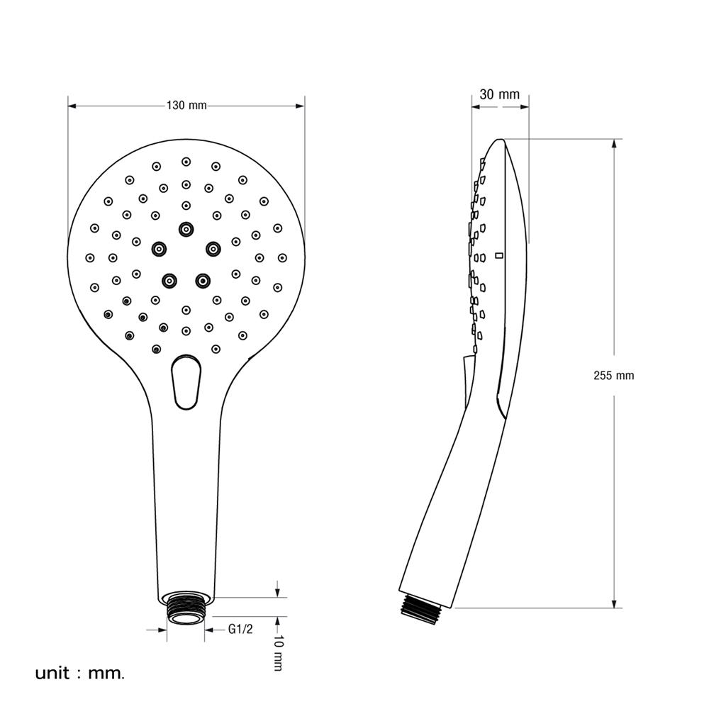 ชุดฝักบัวสายอ่อน 3 ระดับ WSP-313C 150 ซม.