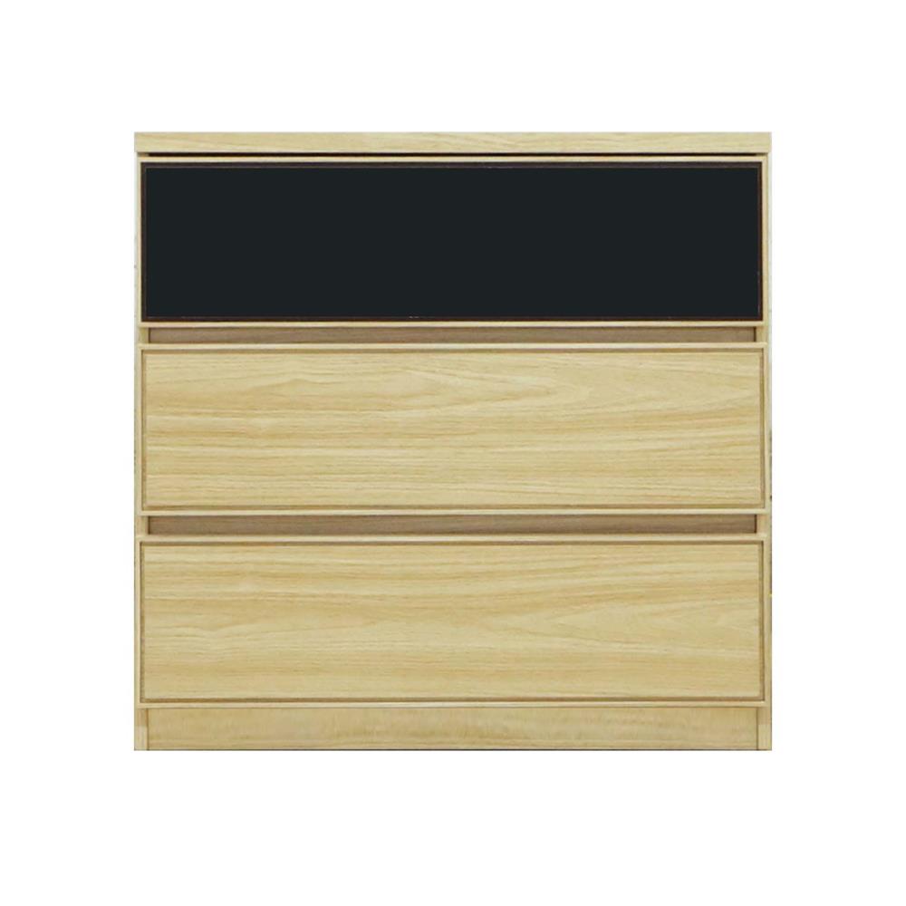 ตู้ลิ้นชัก 3 ลิ้นชัก BURO REVOLUTION LC80 DW สีเนเชอรัลแอช/ดำ