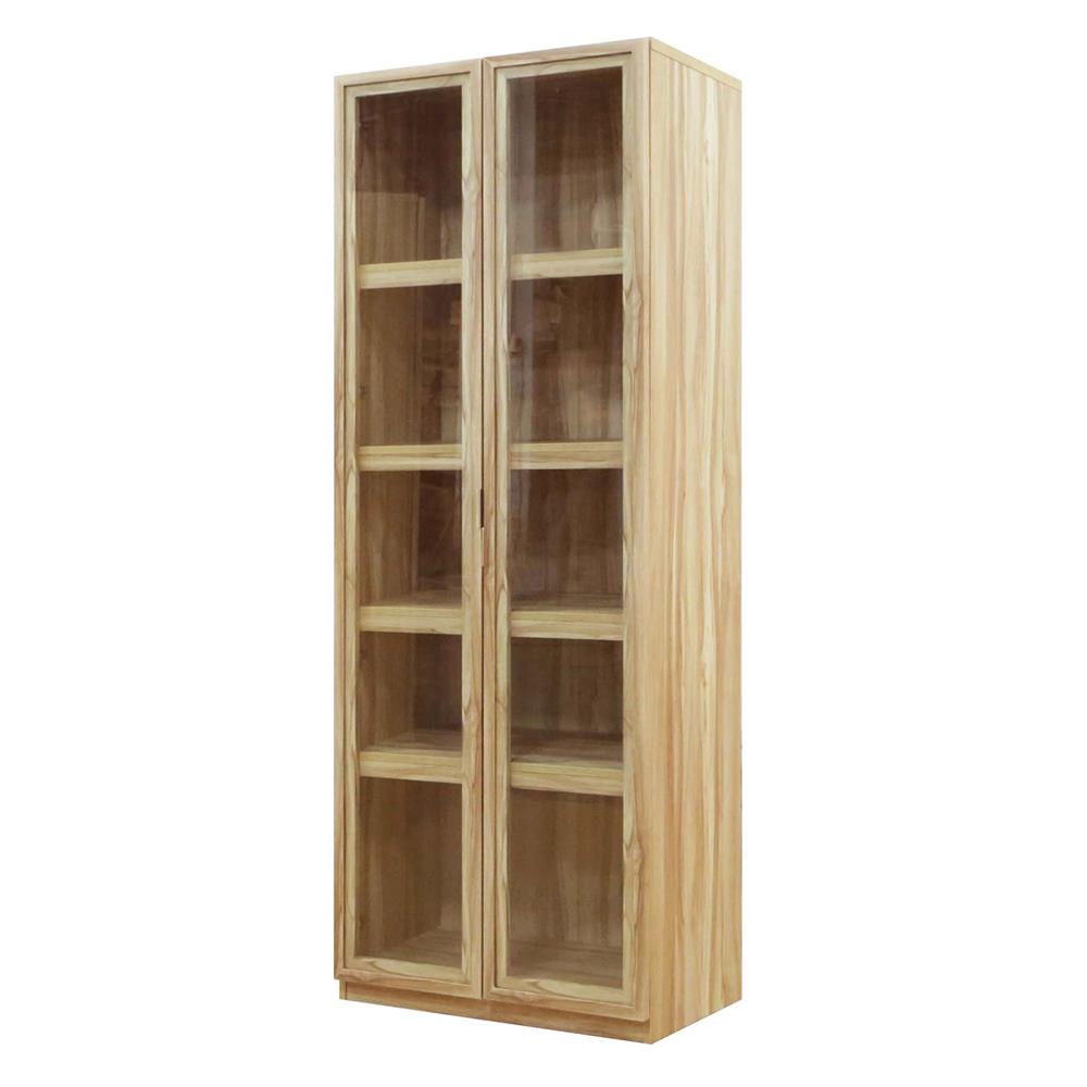 ตู้โชว์ 2 บานเปิด BURO WALLY HC 75 สีอโรม่าโอ๊ค/กระจกใส