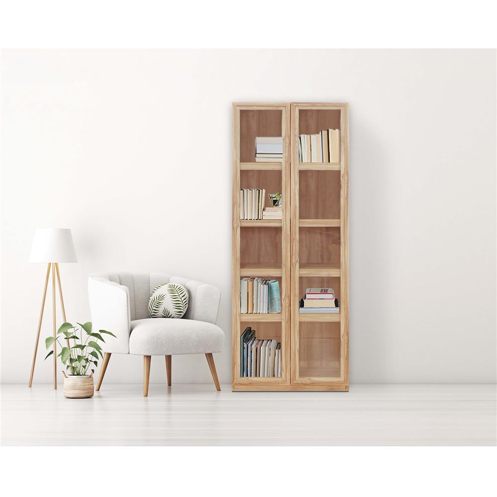 ตู้โชว์ 2 บานเปิด BURO WALLY HC 75 สีอโรม่าโอ๊ค/กระจกใส