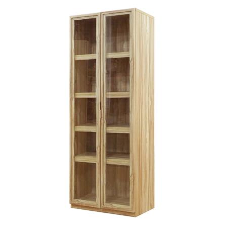 ตู้โชว์ 2 บานเปิด BURO WALLY HC 75 สีอโรม่าโอ๊ค/กระจกใส