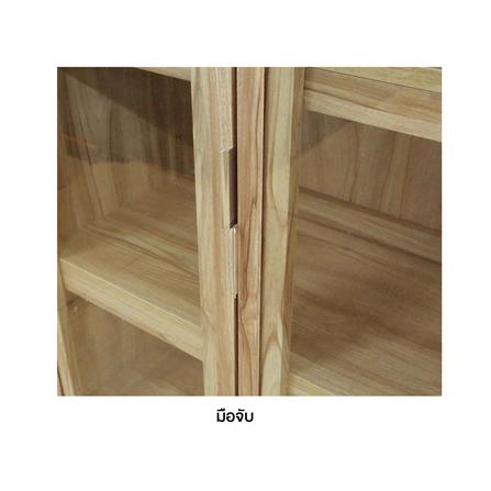 ตู้โชว์ 2 บานเปิด BURO WALLY HC 75 สีอโรม่าโอ๊ค/กระจกใส_2