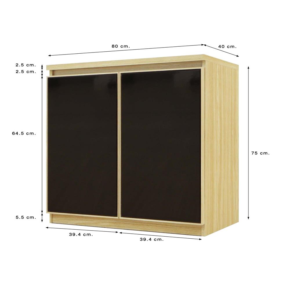 ตู้บานเปิด BURO REVOLUTION LC80 DO สีเนเชอรัลแอช/ดำ