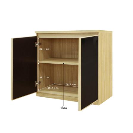 ตู้บานเปิด BURO REVOLUTION LC80 DO สีเนเชอรัลแอช/ดำ_6