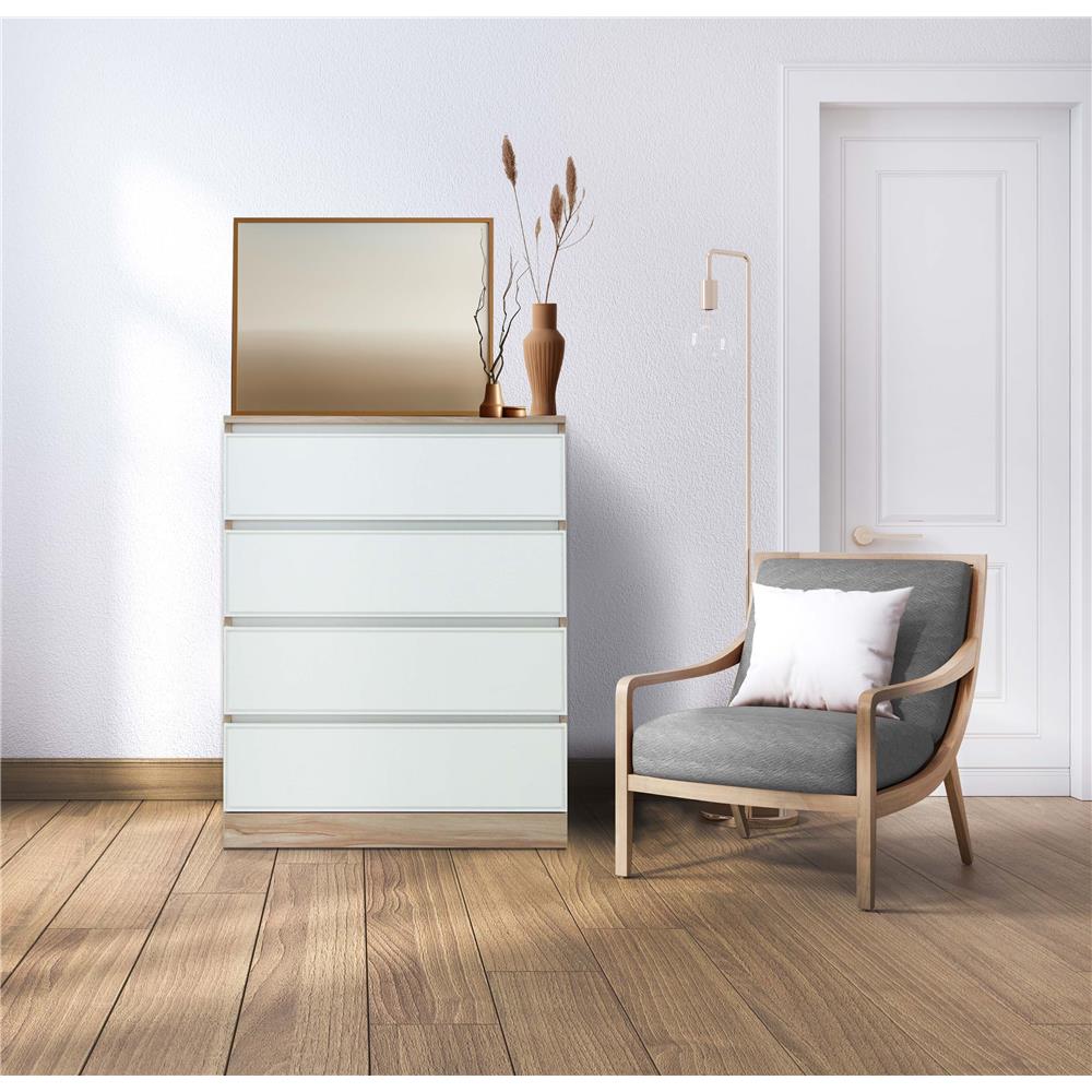 ตู้ลิ้นชัก 4 ลิ้นชัก BURO ANTARES LC80 DW สีอโรม่าโอ๊ค/ขาว