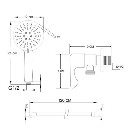 ชุดฝักบัวสายอ่อน 3 ระดับ DONMARK GL-4253_2