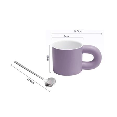 ถ้วยหู PORCELAIN 320 มล. KECH TUBE สีม่วง_5