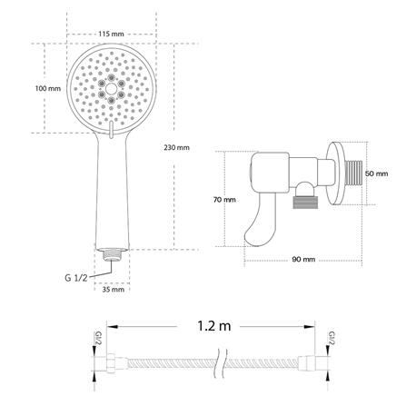 ชุดฝักบัวสายอ่อน 3 ระดับ DONMARK GL-3504_3
