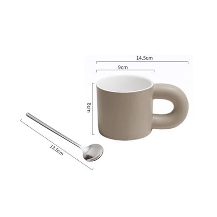 ถ้วยหู PORCELAIN 320 มล. KECH TUBE สีเทา_5