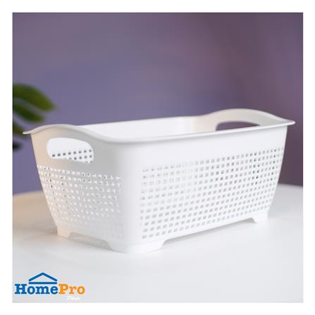 ตะกร้าพลาสติกสี่เหลี่ยมผืนผ้า KECH EAZY 13x21x29.2 ซม. สีขาว_4