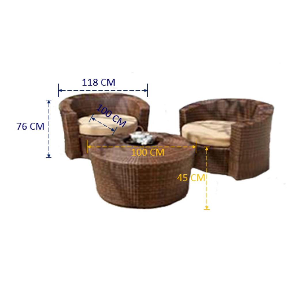 ชุดสนาม 2 ที่นั่ง IVY HUSTON SF004 สีน้ำตาล