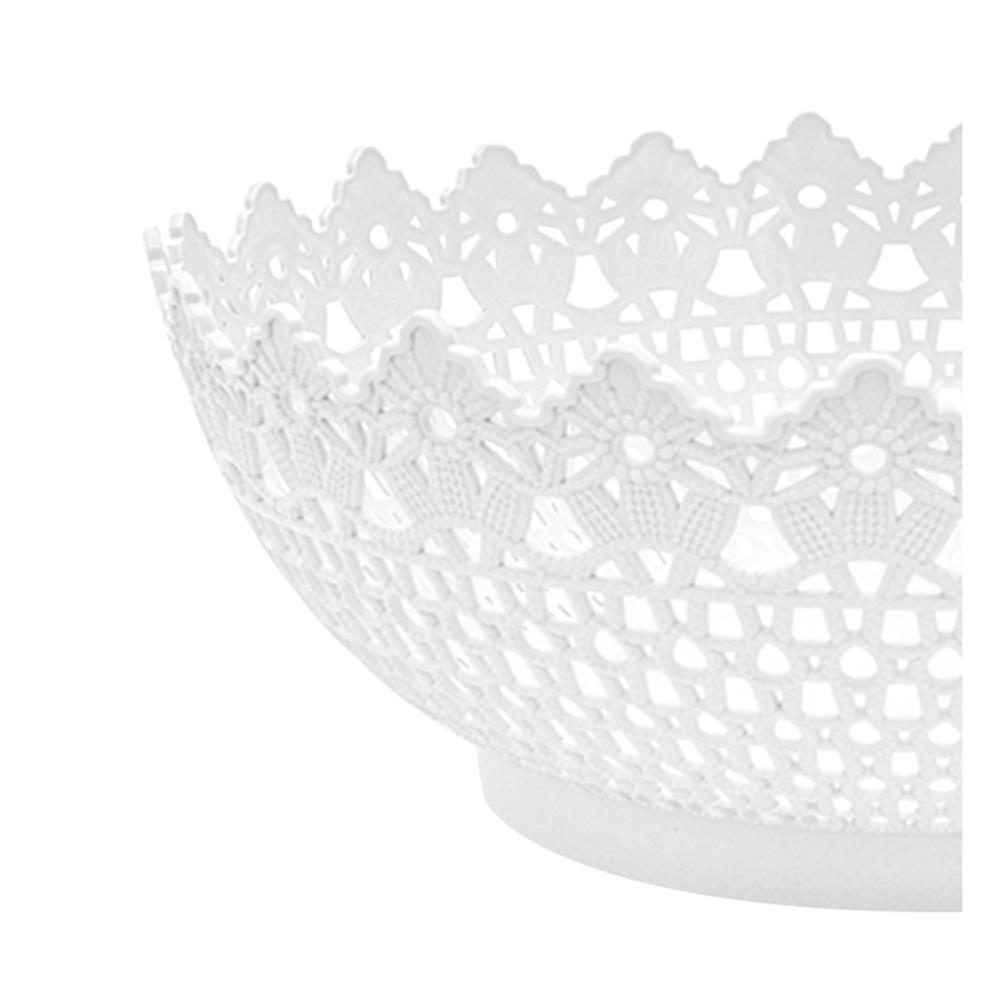 ตะกร้าพลาสติกกลมลายฉลุ KECH EAZY สีขาว