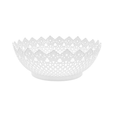 ตะกร้าพลาสติกกลมลายฉลุ KECH EAZY สีขาว