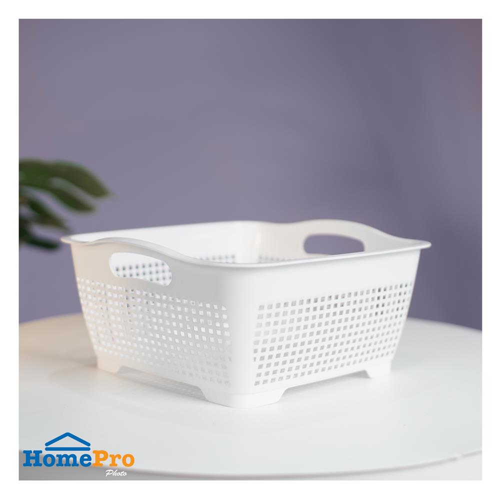 ตะกร้าพลาสติกสี่เหลี่ยมจัตุรัส KECH EAZY 13x26.5x26.5 ซม. สีขาว