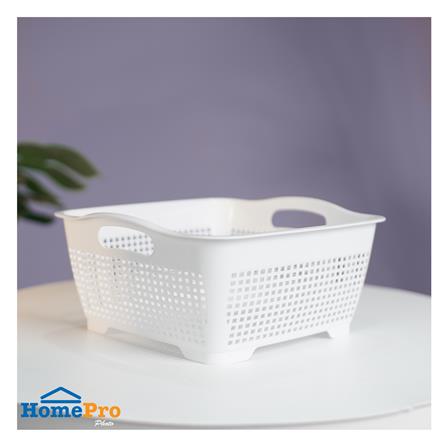 ตะกร้าพลาสติกสี่เหลี่ยมจัตุรัส KECH EAZY 13x26.5x26.5 ซม. สีขาว_4