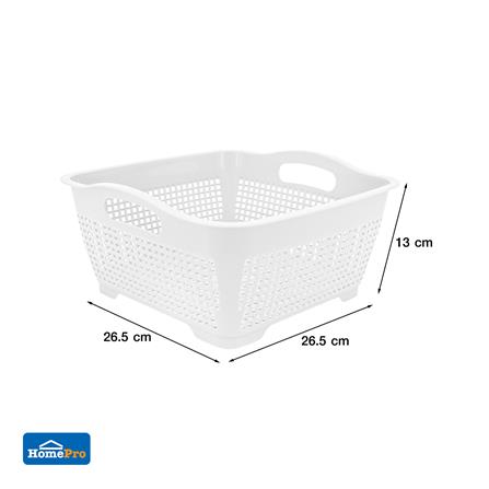 ตะกร้าพลาสติกสี่เหลี่ยมจัตุรัส KECH EAZY 13x26.5x26.5 ซม. สีขาว_5
