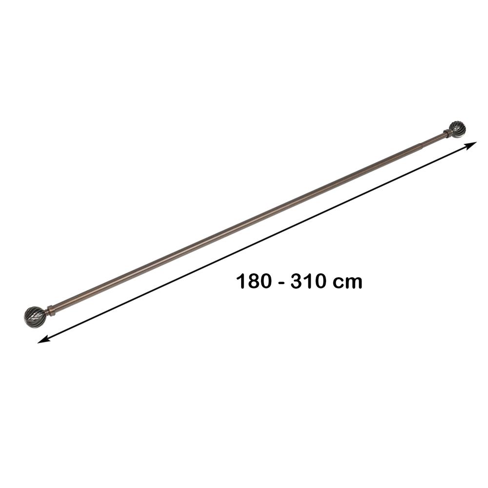 รางเหล็ก ยืดหด HOME LIVING STYLE ROUND 180-310 ซม. สีน้ำตาล