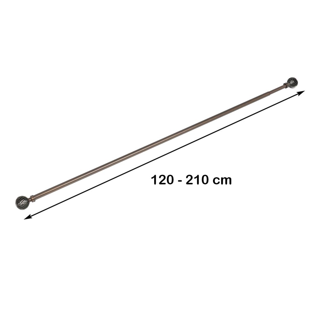 รางเหล็ก ยืดหด HOME LIVING STYLE ROUND 120-210 ซม. สีน้ำตาล