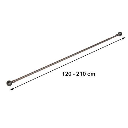 รางเหล็ก ยืดหด HOME LIVING STYLE ROUND 120-210 ซม. สีน้ำตาล_5