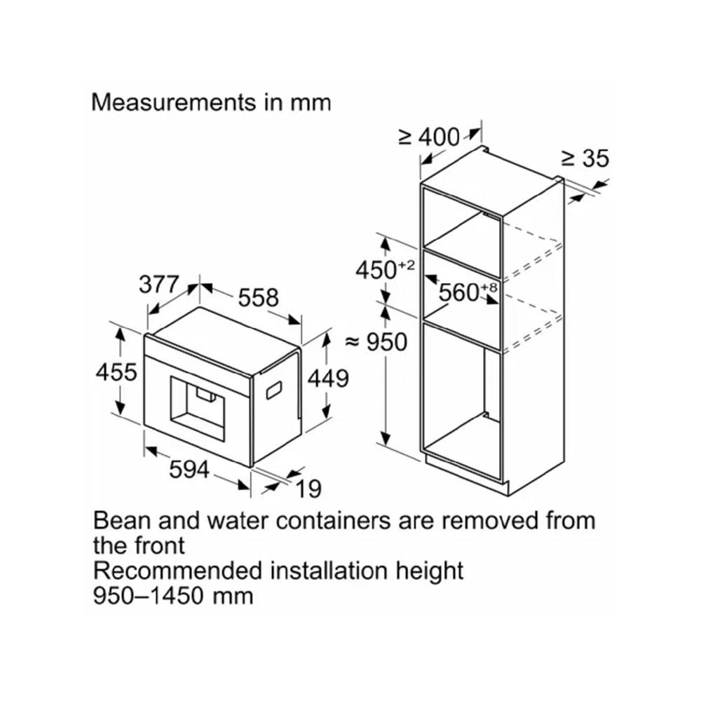เครื่องชงกาแฟบิวท์อินแรงดัน BOSCH CTL7181B0