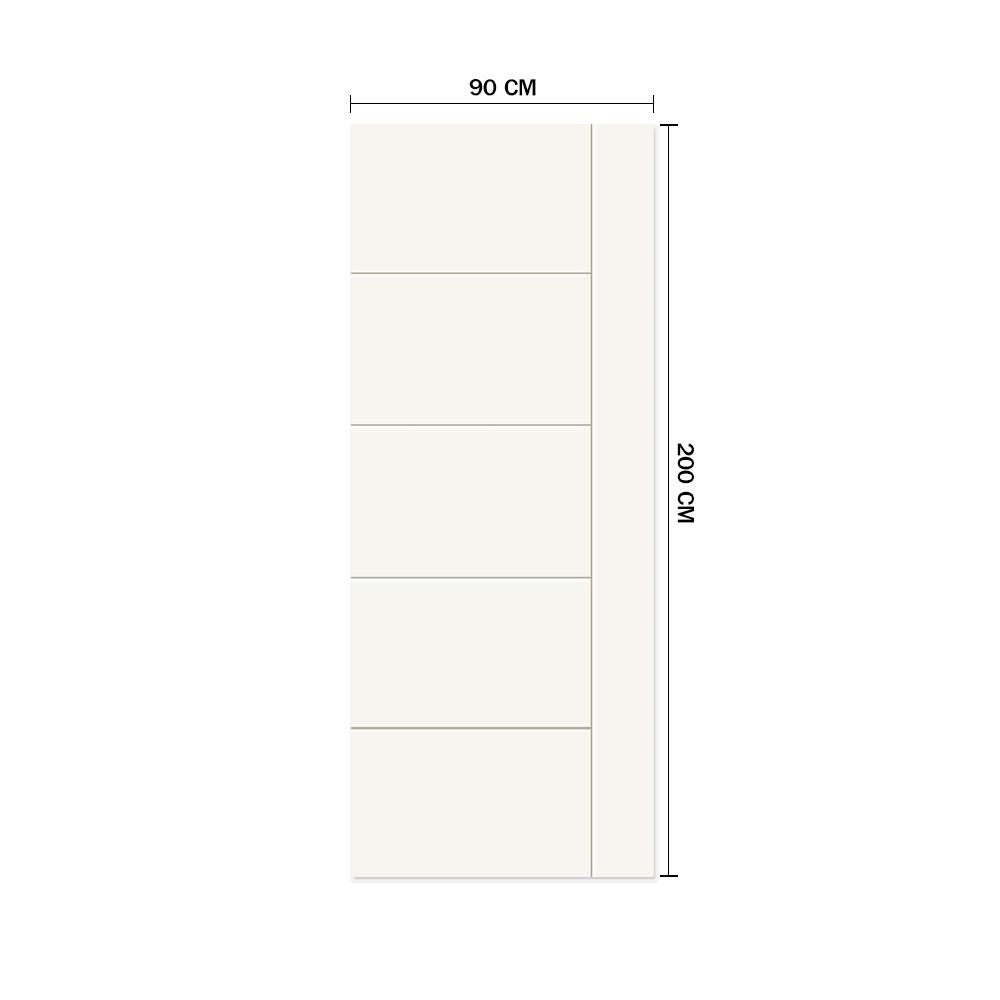 ประตูภายใน HDF METRO LINEA 05 90X200 ซม. สีรองพื้น ไม่เจาะลูกบิด
