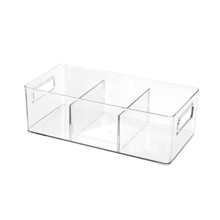 กล่องจัดเก็บผ้า 3 ช่อง PLIM KLEAR 15x30.5x10 ซม. สีใส_2